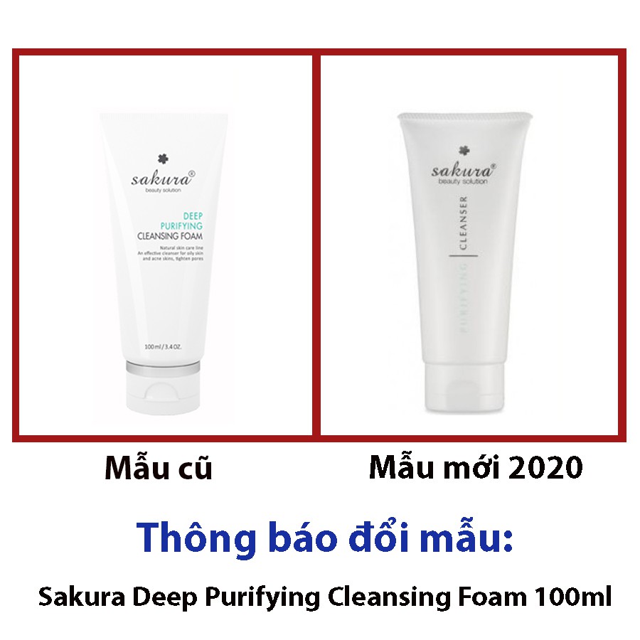 Sữa rửa mặt dành cho da dầu, mụn Sakura Deep Purifying Cleansing Foam 100ml