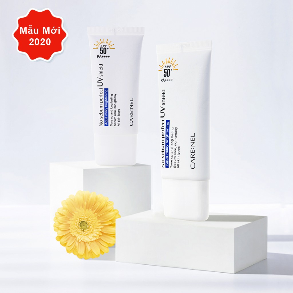 Kem Chống Nắng Nâng Tone Da Care:nel No Sebum Perfect UV Shield SPF50+ PA++++ (50ml)