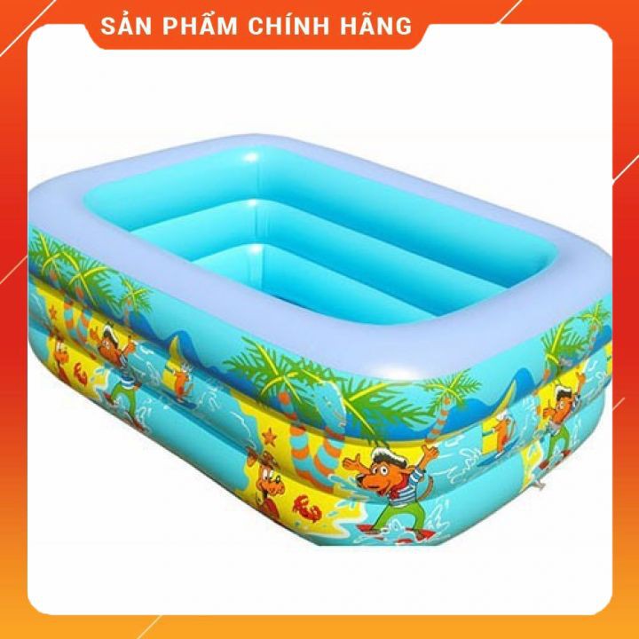 Bể bơi phao 3 tầng hình chữ nhật 1m8 cho bé