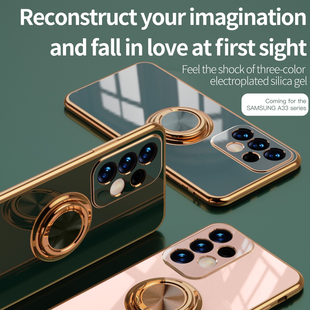 Ốp Điện Thoại Mạ Điện 6D Có Giá Đỡ Cho Samsung Galaxy A33 5G Samsung A33 5G