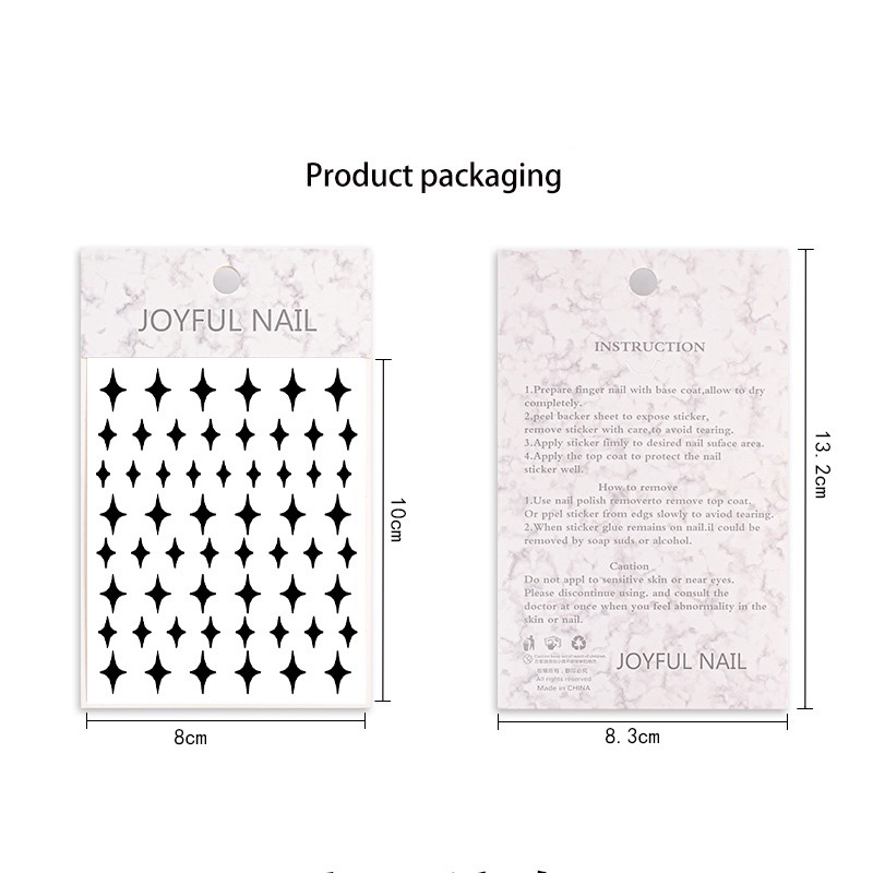 Miếng dán trang trí móng tay kiểu Pháp hình Trái Tim/ Bướm/ Ngôi Sao/ Gấu Xinh Xắn