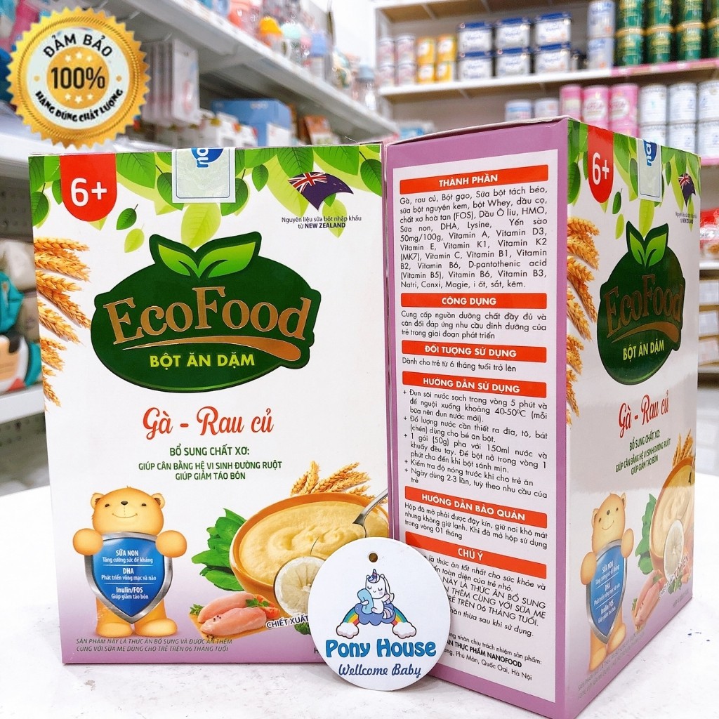 Bột Ăn Dặm Ecofood Cho Bé Từ 6 Tháng Vị Mặn, Vị gà rau củ - Vị bò rau củ - Vị cá hồi rau củ Date 2022