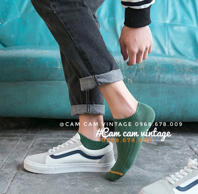 Tất vớ nam nữ cổ ngắn vớ vintage cổ ngắn tất cực xinh mềm mịn bền