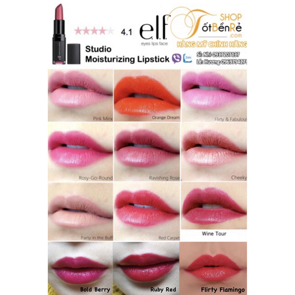 [Mua 1 Tặng 1] Son Elf Moisturizing Lipstick Pink Minx - son dưỡng có màu
