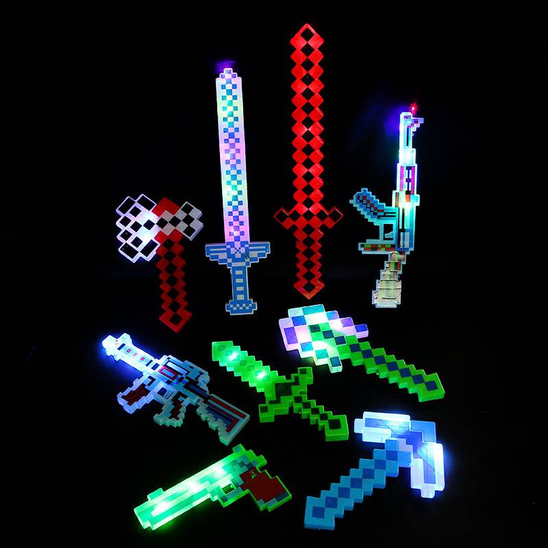 Đồ chơi mô hình vũ khí minecraft có đèn led phát sáng bằng nhựa cho bé
