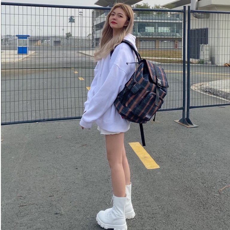 Balo Chống Sốc Họa Tiết Sọc SAIGONSWAGGER® SGS Icon Tartan Backpack