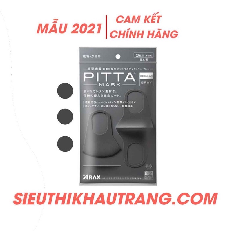 KHẨU TRANG PITTA MASK MÀU ĐEN XÁM