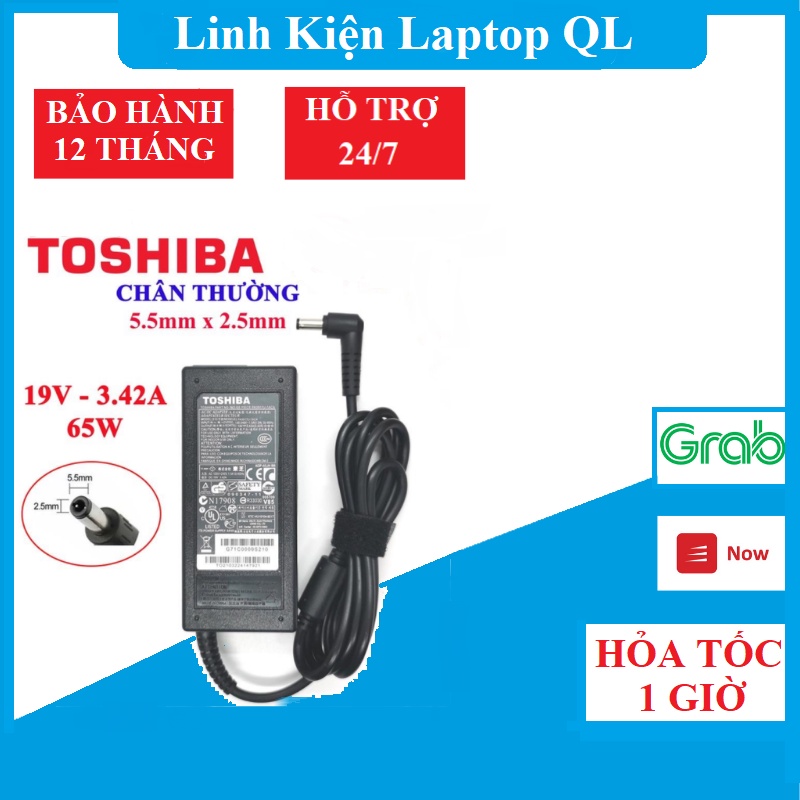 Sạc laptop toshiba 3,42 - satellite L510 ( Adaper Toshiba 19V - 3.42A )