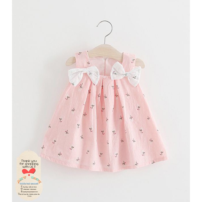 Áo váy bé gái nơ hồng xinh xắn ❣❣ ❣❣