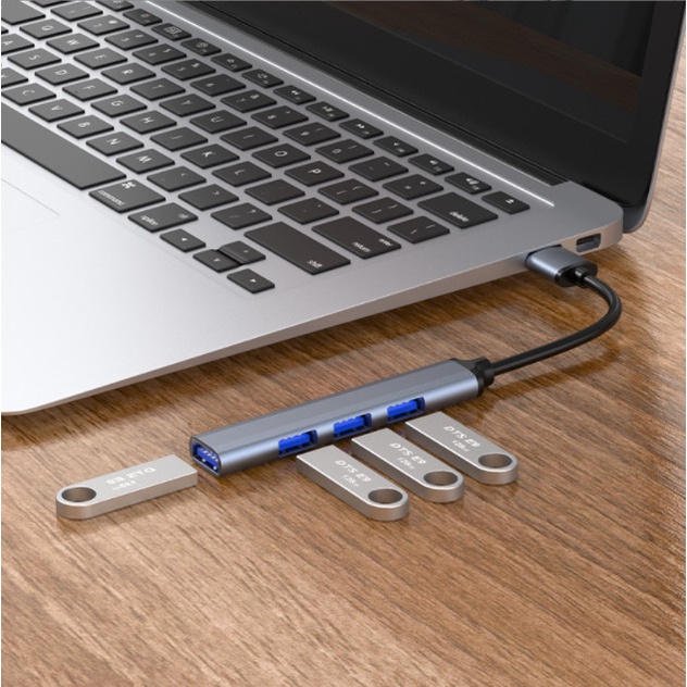 Bộ chuyển đổi Hub Type-C / Hub USB 4 trong 1 chia cổng cho Laptop / Macbook, Điện thoại, iPad