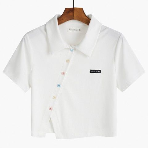 Áo polo Ngắn Tay Thoáng Khí Phong Cách Hàn Quốc Thời Trang Mùa Hè Cho Nữ