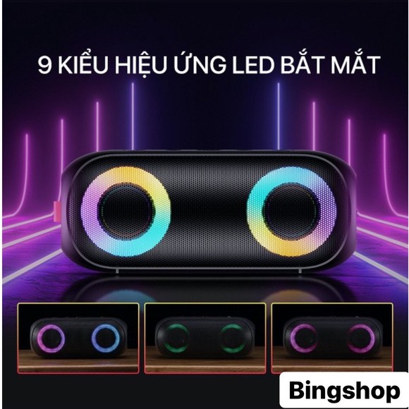 Loa Bluetooth ACOME A20 Công Suất 20W Hiệu Ứng LED RGB Chống Nước IPX7 30H Sử Dụng Liên Tục - Hàng Chính Hãng