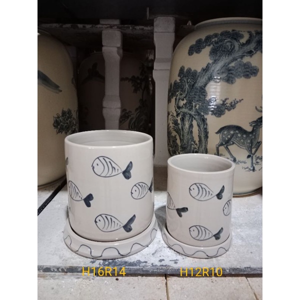 Ống cắm đũa,thìa, cắm bút...gốm sứ Bát Tràng vuốt tay thủ công.