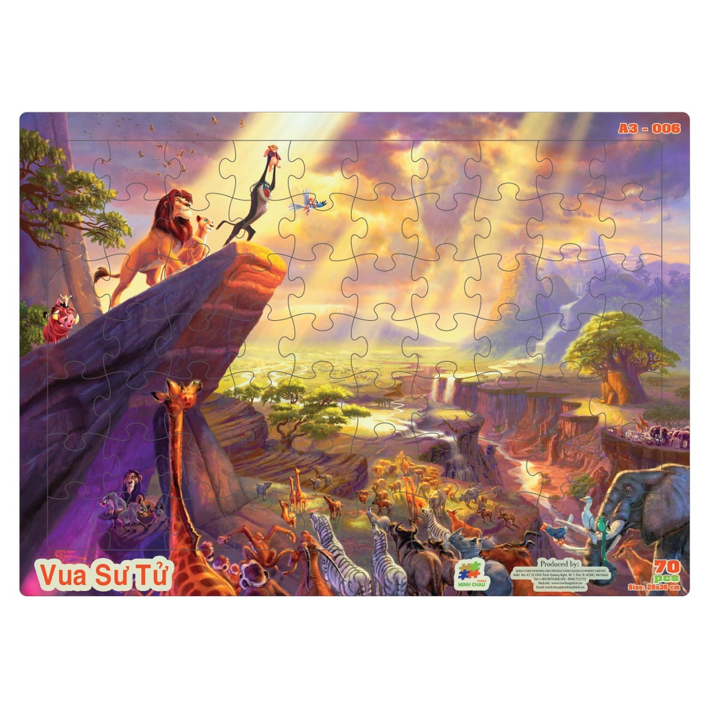 (Combo 2) Combo 05 Bộ Tranh Xếp Hình Minh Châu 70 Mảnh Khổ A3 Chủ Đề Hoạt Hình – Đồ Chơi Trí Tuệ Cho Bé Từ 3 Tuổi