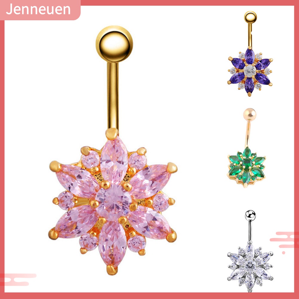 Khuyên Rốn Hình Hoa Đính Đá Cá Tính