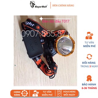 😍 đèn pin led, đèn đội đầu t017 chính hãng mayor wolf