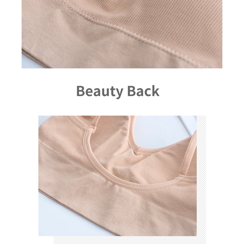 Áo Lót Thể Thao Cotton Không Gọng Chữ U Hở Lưng Phong Cách Nhật Bản Cho Nữ