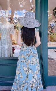 Đầm maxi hoa nhí vintage