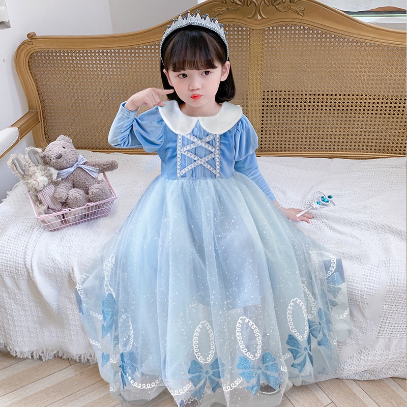 Đầm Hóa Trang Công Chúa Elsa Trong Phim Frozen 2 Dành Cho Bé Gái