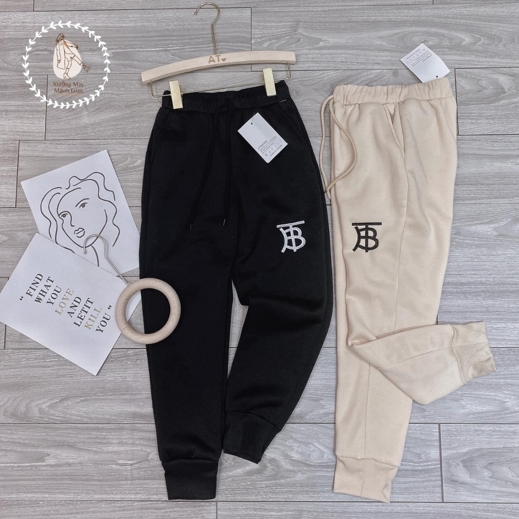 Quần Jogger Nỉ Bông Thêu