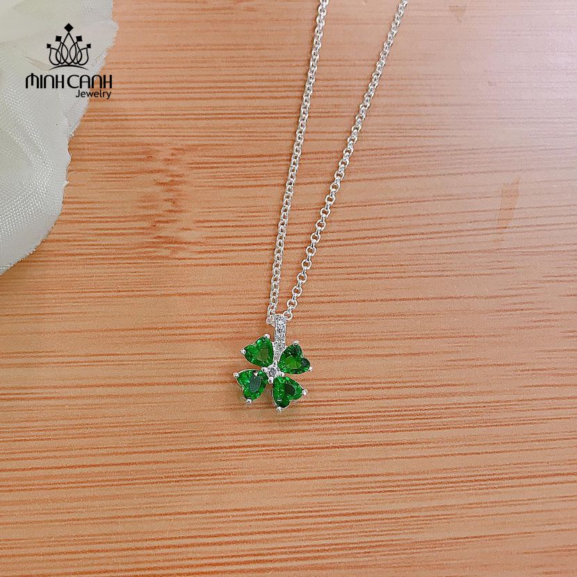 Dây Chuyền Cỏ 4 Lá Đá Xanh May Mắn - Minh Canh Jewelry