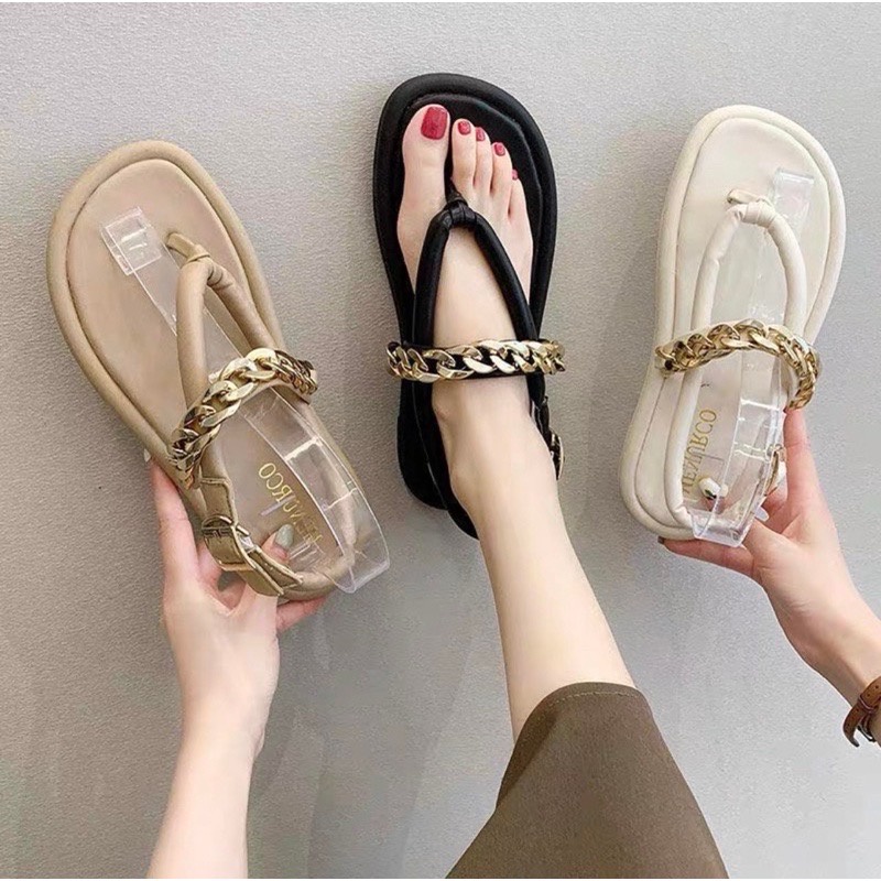 Sandal quai xích kim loại 2cm - V86