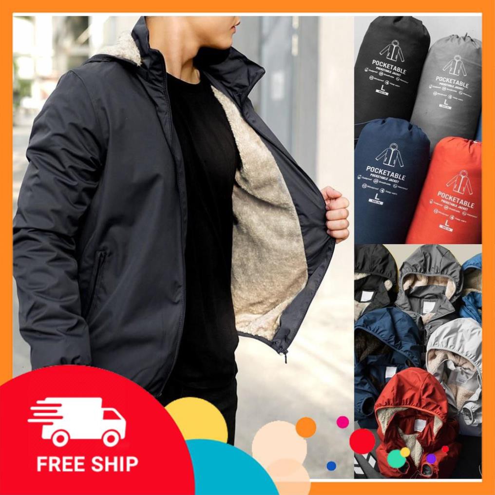 Áo lông cừu chống nước ĐuĐủShop Áo gió thể thao lót lông kèm túi đựng LC-01 | BigBuy360 - bigbuy360.vn