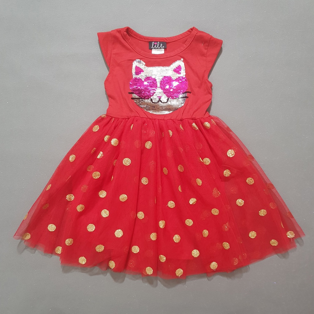 Đầm thun chân voan đính kim sa ngựa unicorn, mèo kitty, tiên cá...dễ thương bé gái