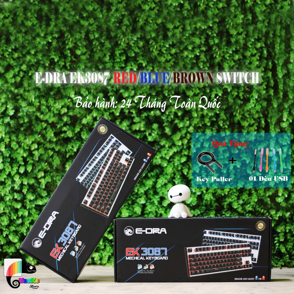 Bàn phím cơ E-Dra EK0387 I Tặng KeyPuller + Đèn Led USB I BH 24 T Toàn Quốc I Gaming Tenkeyless Edra EK3087