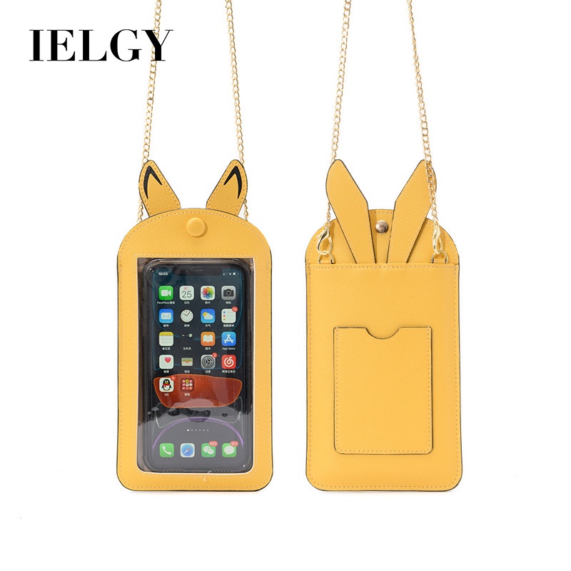 Ielgy Mới Túi Đeo Chéo mini Trong Suốt Đựng Điện Thoại Cảm Ứng Phong Cách Hàn Quốc