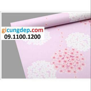 7m Giấy dán tường hoa tú cầu hồng