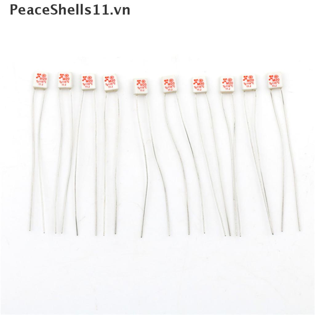 [PeaceShells11] 10 Chiếc Mới M20 TF 115°C Cầu Chì Nhiệt 250V 2A 0 0 0 0 0