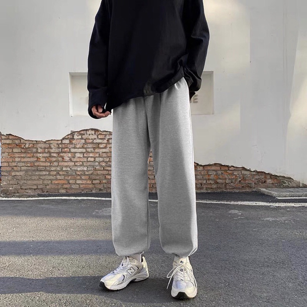 Quần Sweatpants Jogger Dây Rút Bo Ống Chun Form Rộng Unisex Ulzzang Phong Cách Hàn Quốc I'm Basic (QJG01)