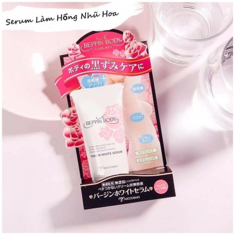 Serum làm hồng nhũ hoa và loại bỏ sạm đen vùng bikini Beppin Body Virgin White 30g Nhật Bản .