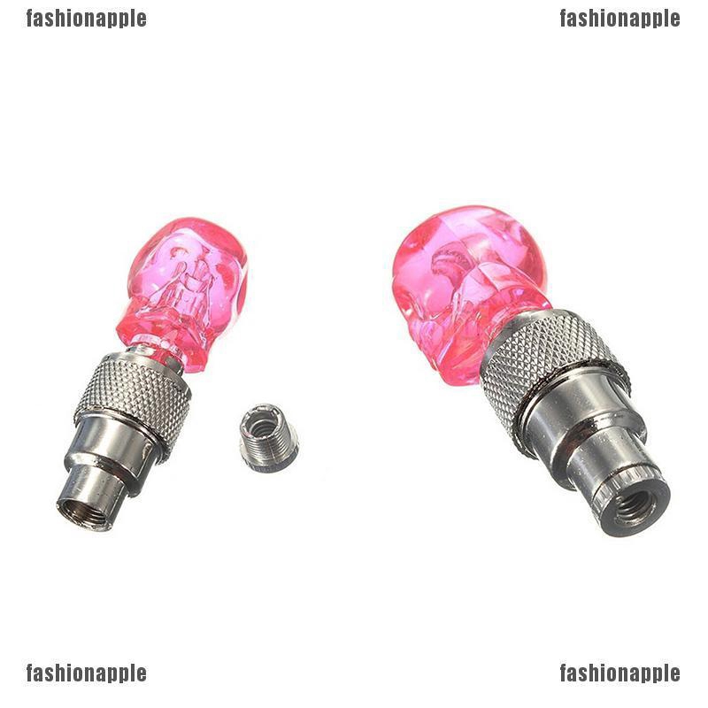 Set 2 bóng đèn LED hình đầu lâu gắn van bánh xe máy