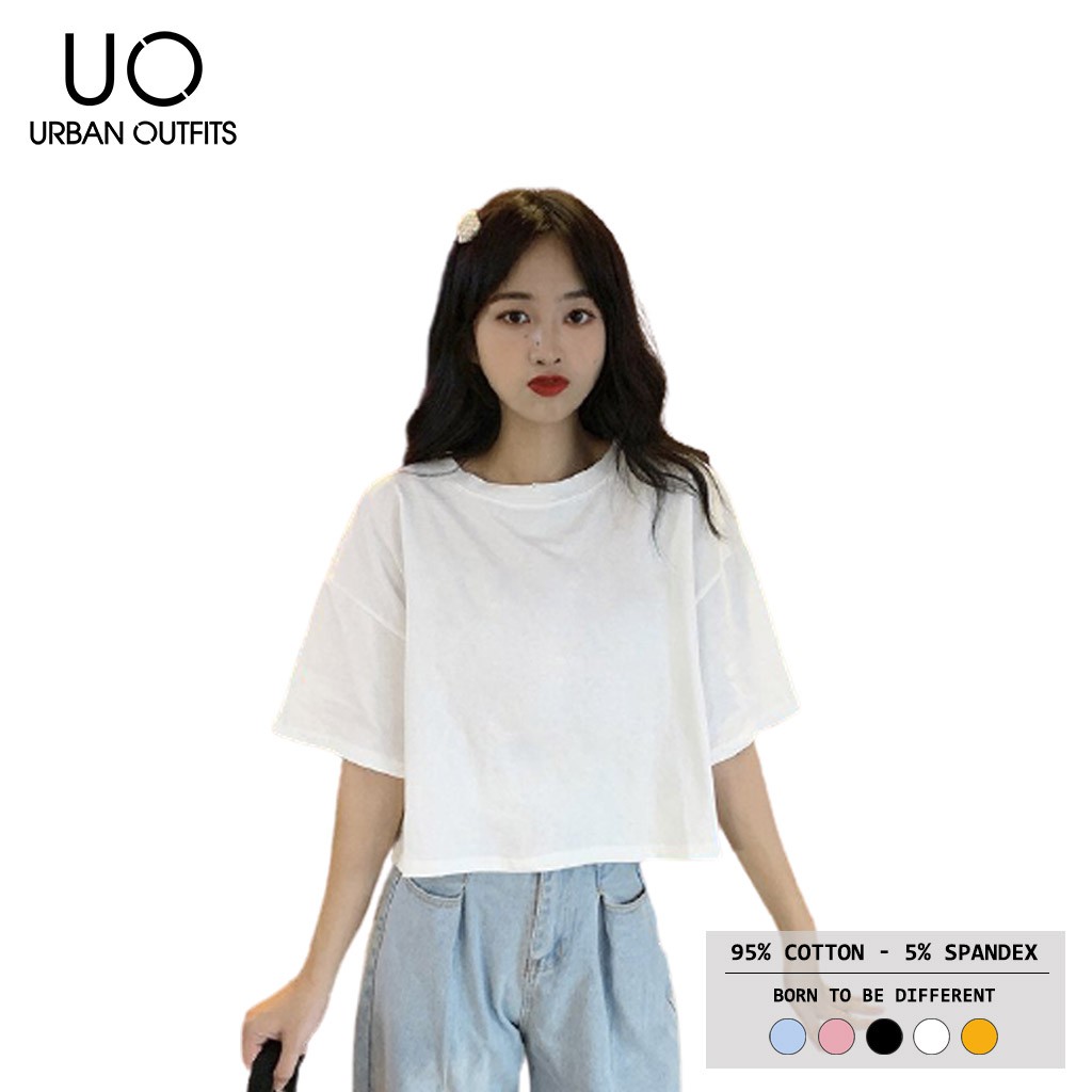 Áo Thun Tay Ngắn Nữ Unisex form suông Urban Outfits Crotop Trơn ATR10 100 cotton