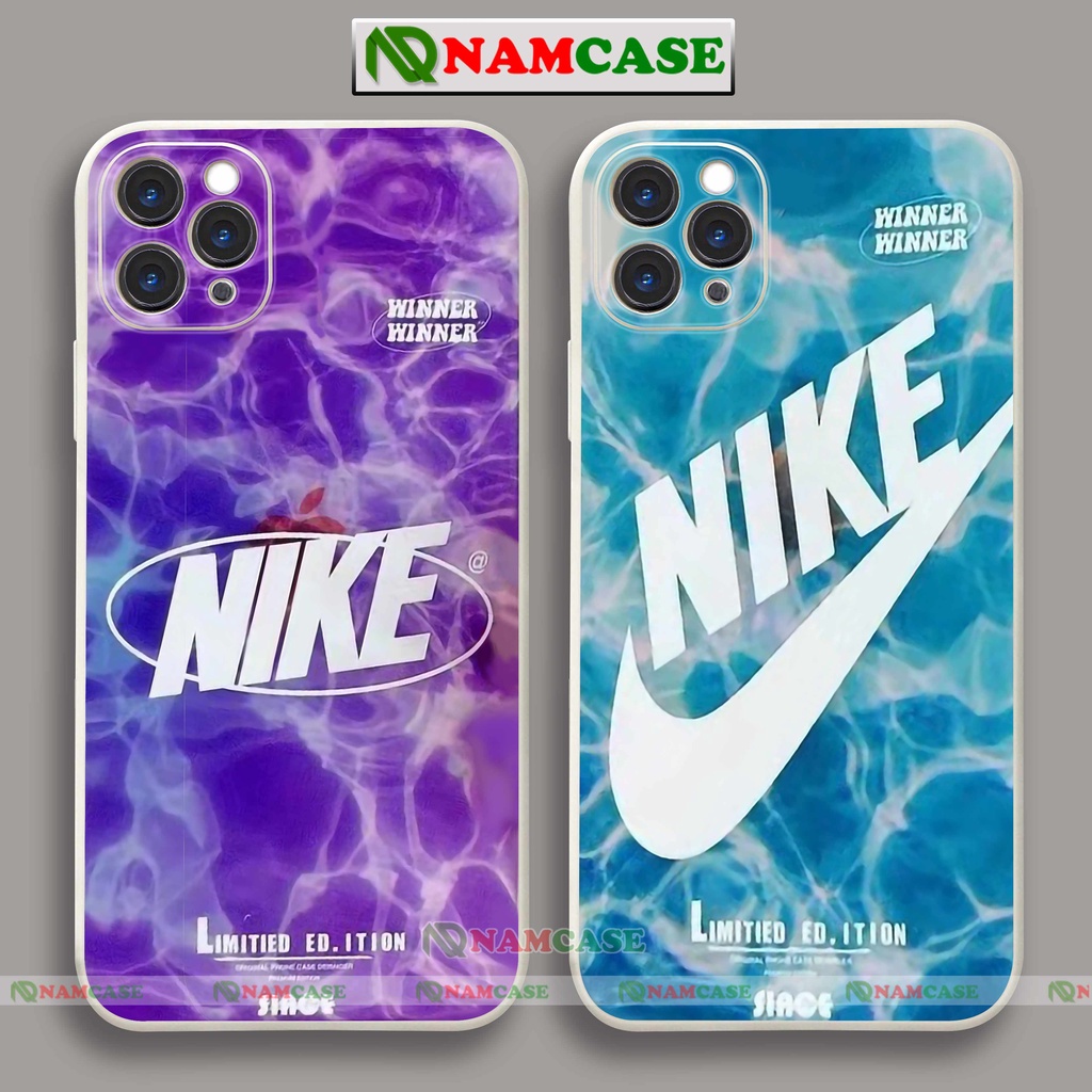 Ốp lưng iPhone Nike cạnh viền vuông silicon dẻo cho iphone 6/6s/7/8/X/XS/XR/11/12/13 Pro Plus Max cute đẹp dễ thương