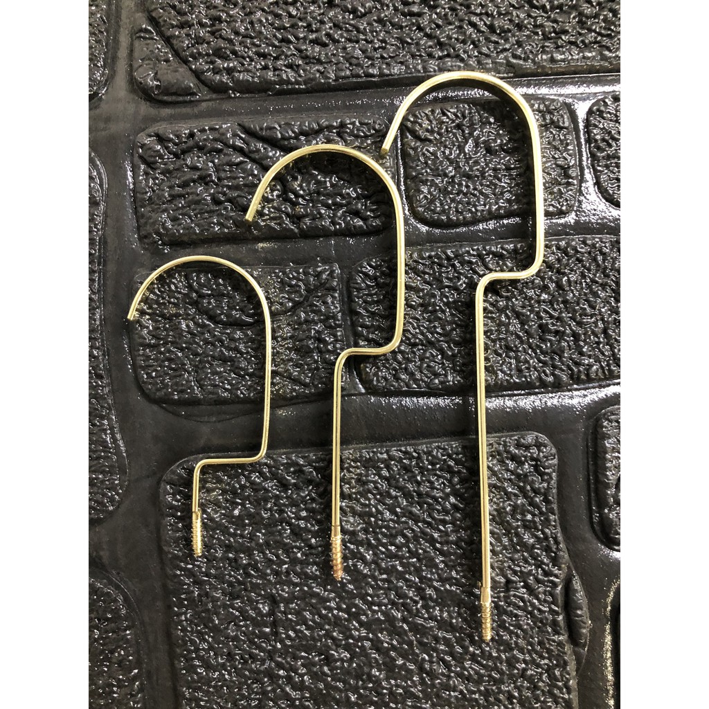 Móc Gỗ Nâu Cao Cấp KTN 44.5cm Đầu Móc Vàng Dẹp Dài 10cm ( Bộ 10 móc )