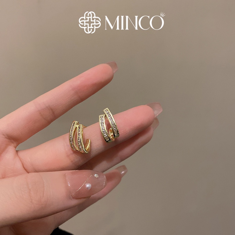 Khuyên tai Minco Accessories Đính Đá Lấp Lánh Sang Trọng Quý Phái Dễ Phối Đồ Thời Trang Yêu Thích Phái Nữ BT41
