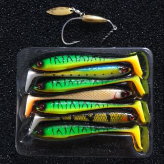 Combo mồi mềm NFF (7 con) phối màu  + Lưỡi Ar15 8gr