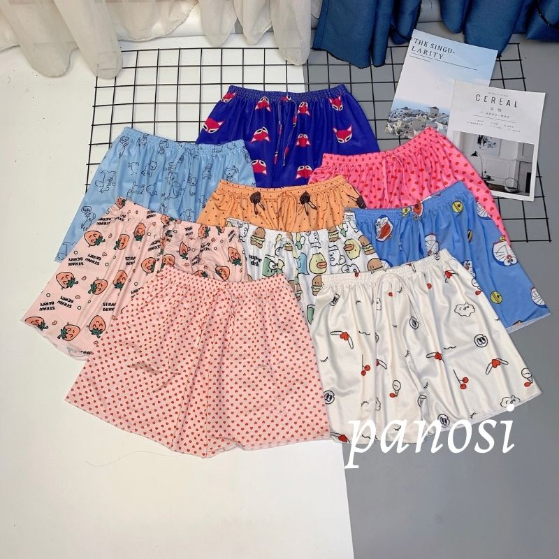 Quần đùi nữ quần ngủ mặc nhà chất mát in nhiều hình họa tiết ngộ nghĩnh PANOSI - Mã Q430