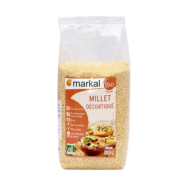 Hạt kê hữu cơ đã bóc vỏ Markal và Bio Planet 500g