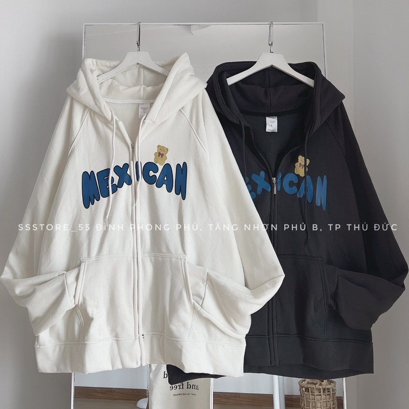Áo khoác nỉ bông MEXICAN có 2 màu form rộng unisex nam nữ