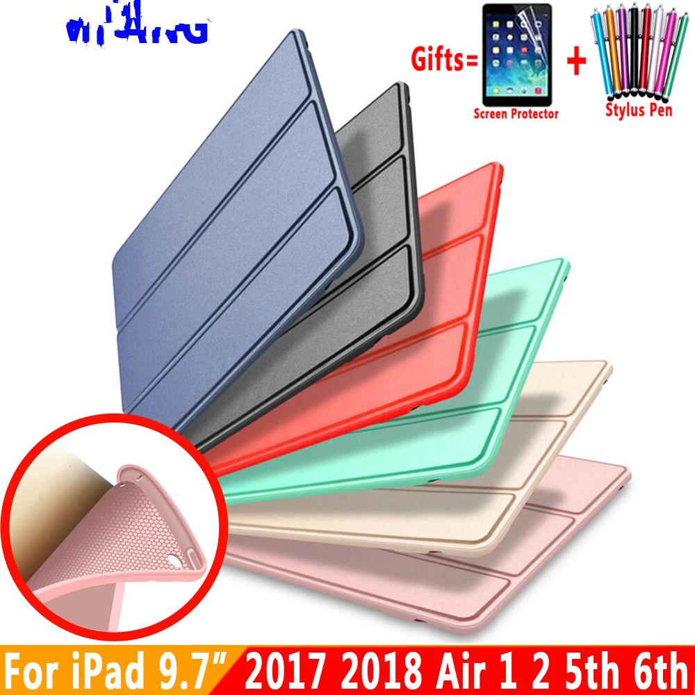 Ốp lưng bằng silicone mềm dành cho Apple iPad 9.7 Air 1 2 5 6 chế độ mở đóng thông minh