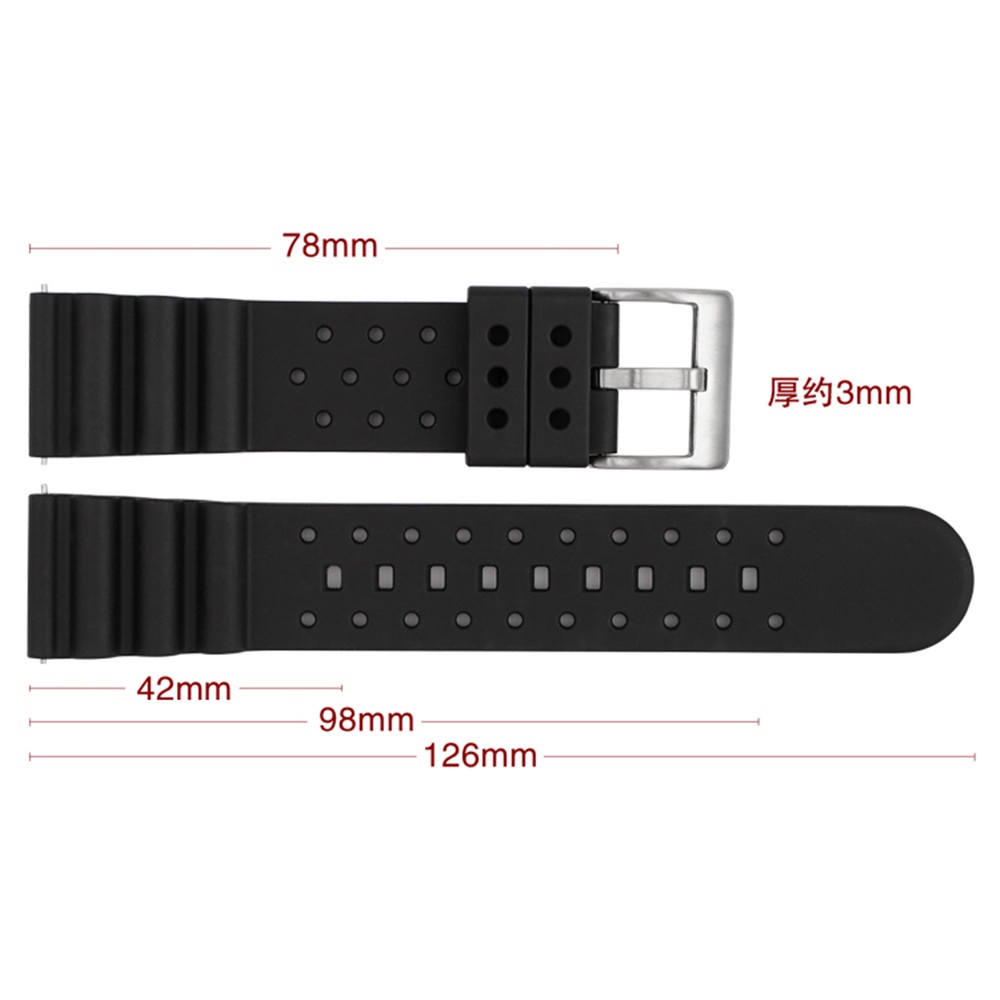 SEIKO Dây Đeo Cao Su 20mm 22mm 24mm Cho Đồng Hồ Samsung S3 Huawei GT 2e