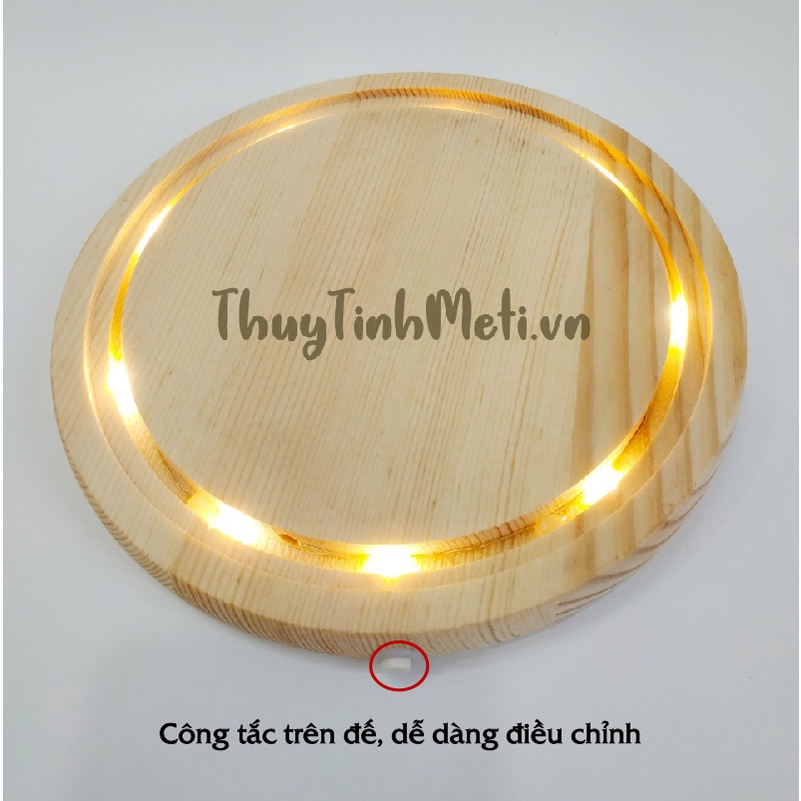 Đế gỗ lẻ cho chụp thủy tinh đường kính 10cm