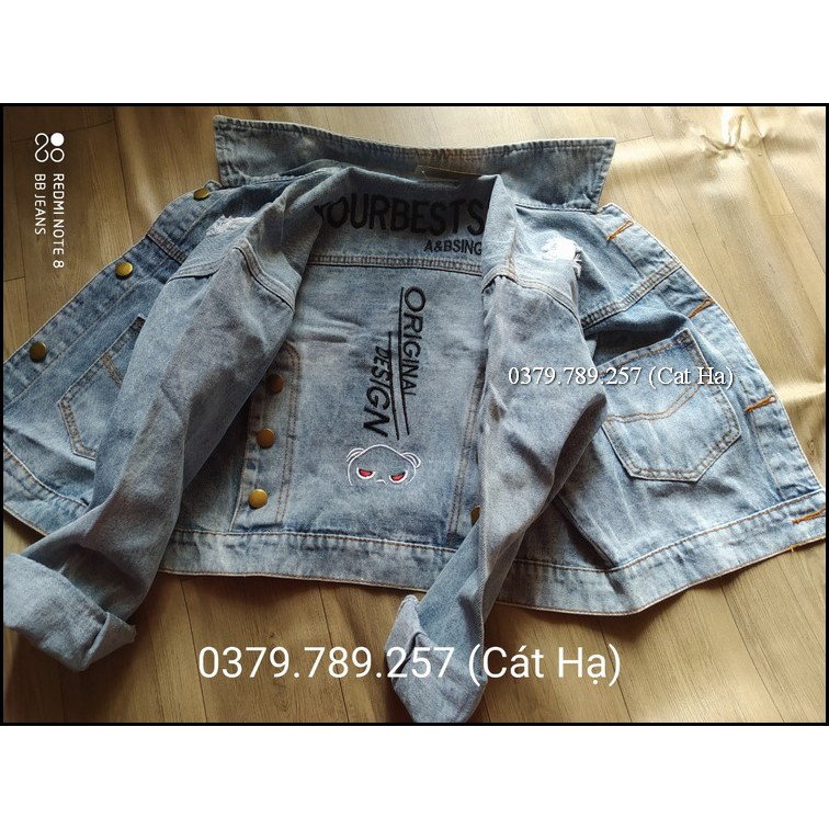 Aó khoác jean nữ cao cấp thời trang và chấm nắng form 58Kg Original BB35