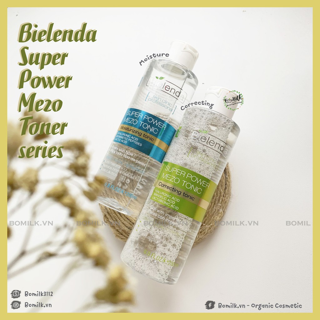 Toner Bielenda Super Power Mezo Dưỡng ẩm/ Sáng da mờ thâm