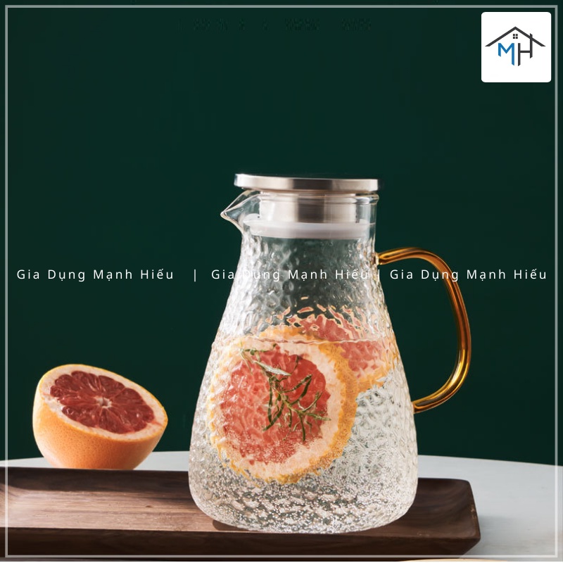 Bình nước thủy tinh chịu nhiệt vân sần