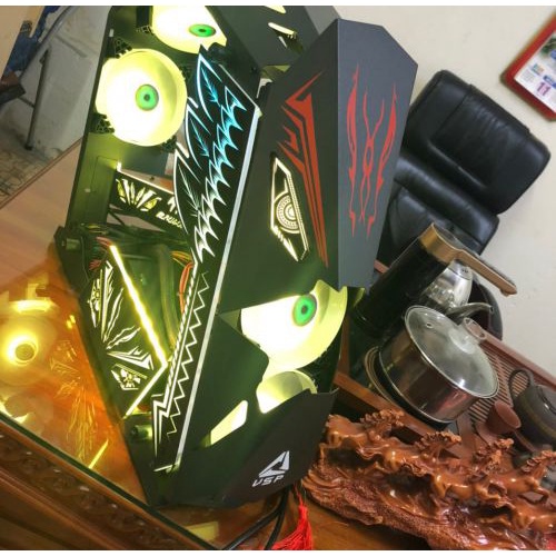 Vỏ Case Gaming VSP Es3 Esport sẵn 5 fan led - new box